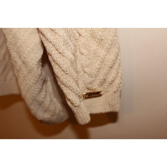 St. John Sport By Marie Gray Women's M Beige Solid Wool Pullover Sweater - Picture 3 of 5